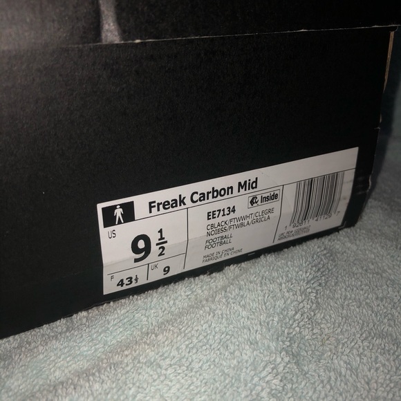 Adidas Freak Carbon Mid Cleats Black and White - Picture 3 of 5